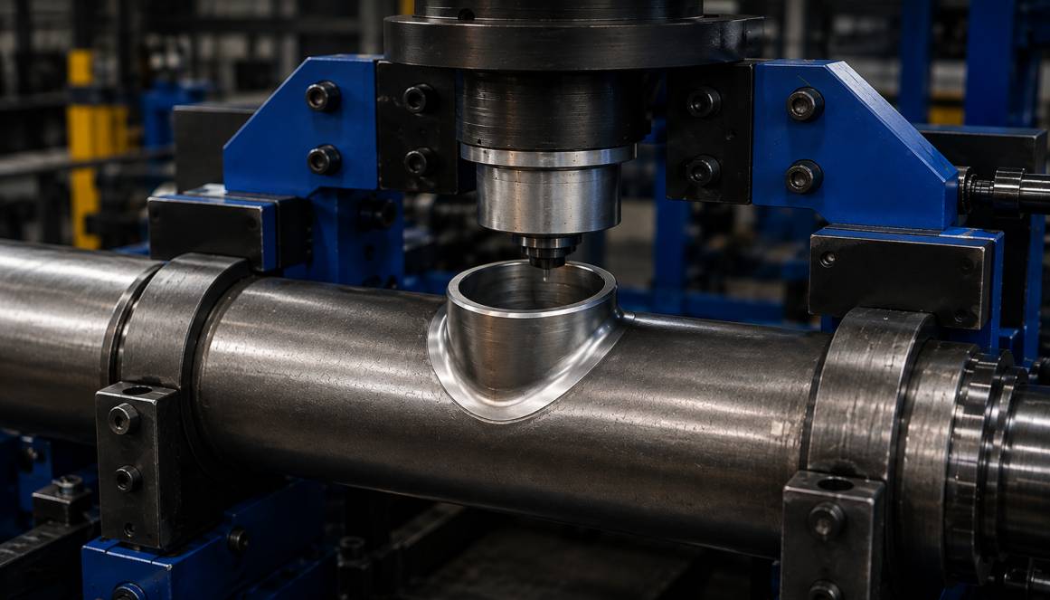 T outlet pipe forming
